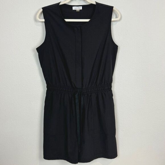 Calvin Klein Black Button Up Sleeveless Romper 0/Small - Picture 1 of 11